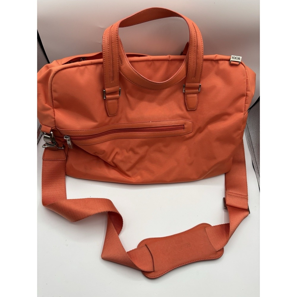 Tumi Voyager Nylon‎ Weekender Travel Shoulder Bag Tangerine Orange